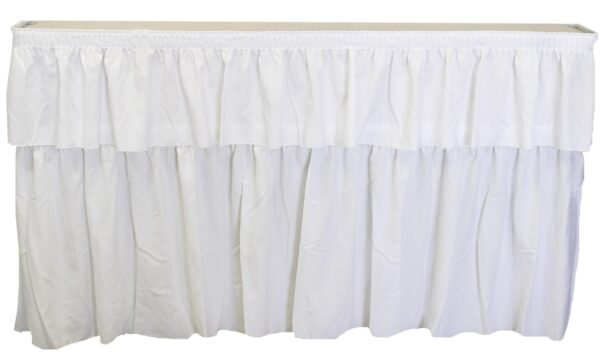 Portable Bar with Skirt, 6', White