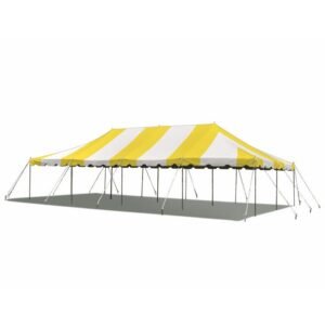 20x40 pole tent rental yellow/white, tent rental, party tent rentals, tent rentals near me, tent rentals