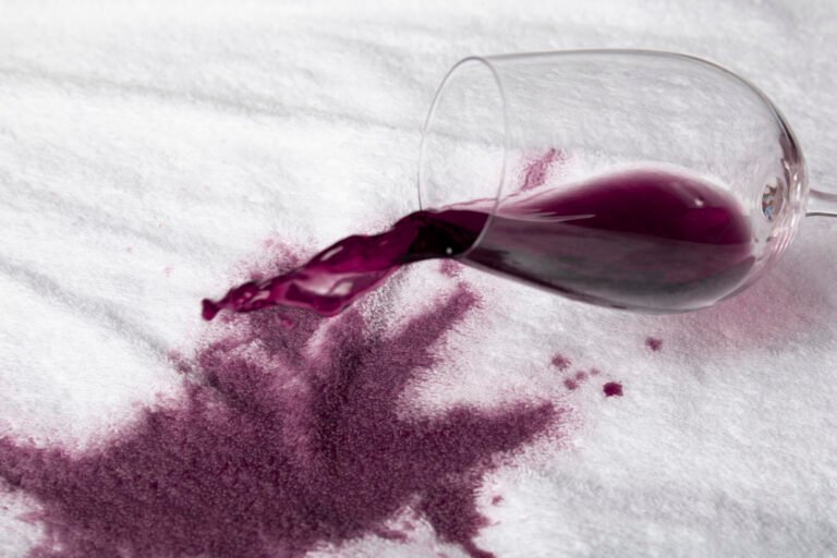 Wine spilled on rental linen